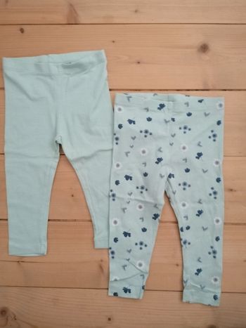 Lot 2 leggings 9/12mois
