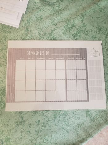 Semainier personnalisé à terminer