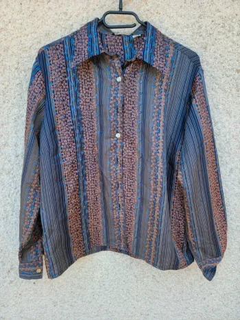 Chemise à motif Antoine vintage old money grunge tie and dye