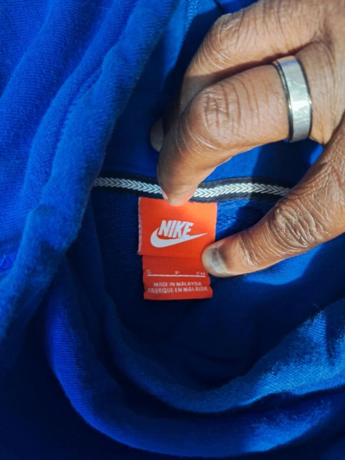 Sweat à capuche vintage nike bleu - taille S - photo numéro 7