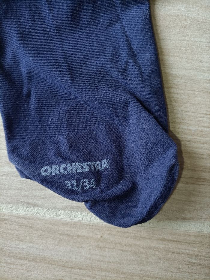 Lot 2 collants fin fille Orchestra 31/34 jaune foncé bleu marine neufs - photo numéro 2