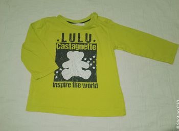 Lulu castagnette haut t shirt manches longues vert 18 mois