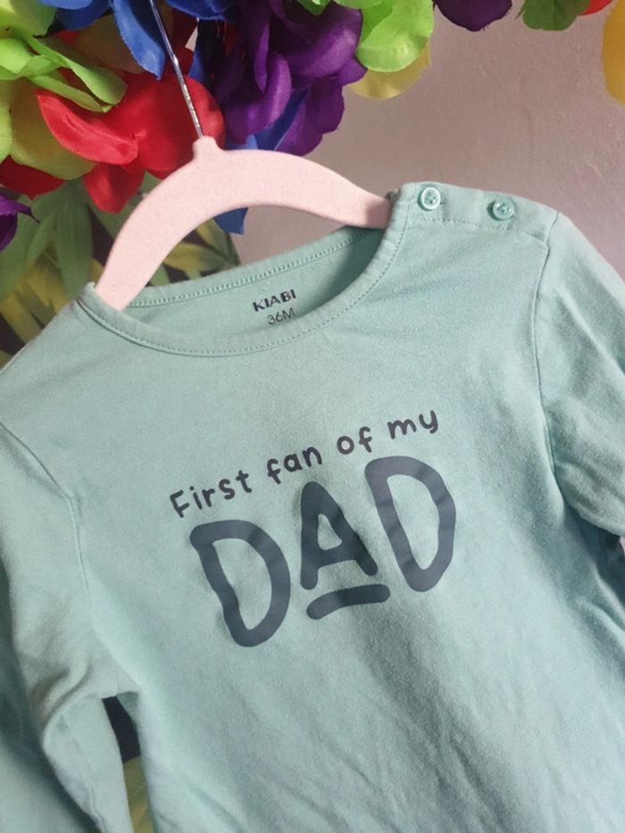 T-shirt " first fan of my dad" - photo numéro 2