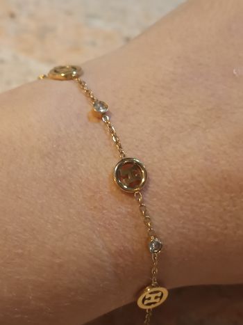 Bracelet initial H doré et zircon