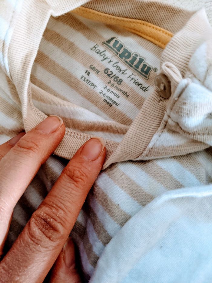 Ensemble pantalon chemise tee-shirt coton bio 6 mois - photo numéro 3