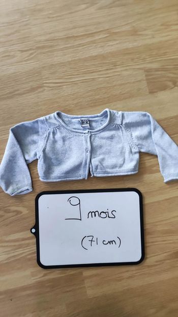 Boléro gris clair taille 9 mois
