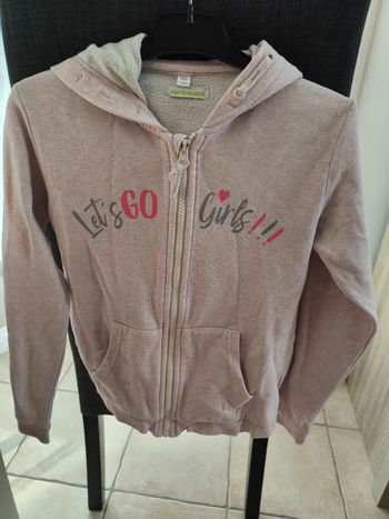 Gilet zippé rose pâle