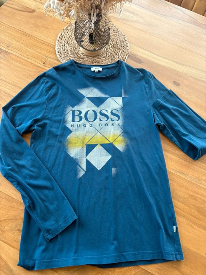 T-shirt ML Boss Bleu 16 ans