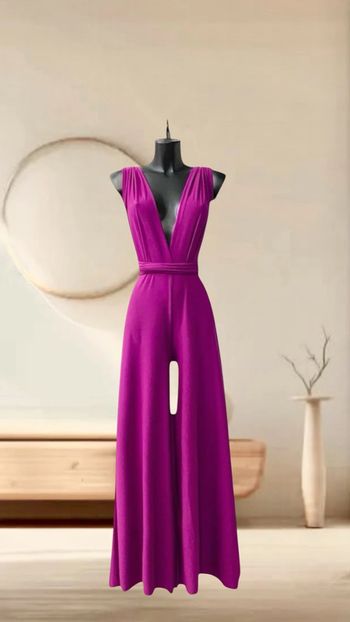 Combi pantalon mauve rose plusieurs positions