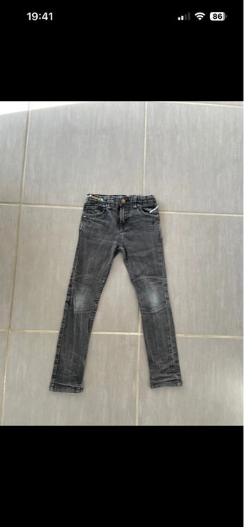 Jean Sergent-major Noir 6ans 116cm enfants garçon Brodé Délavé