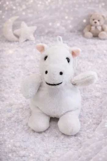 Petite peluche cheval blanc 12 cm toute douce 🧸🤍