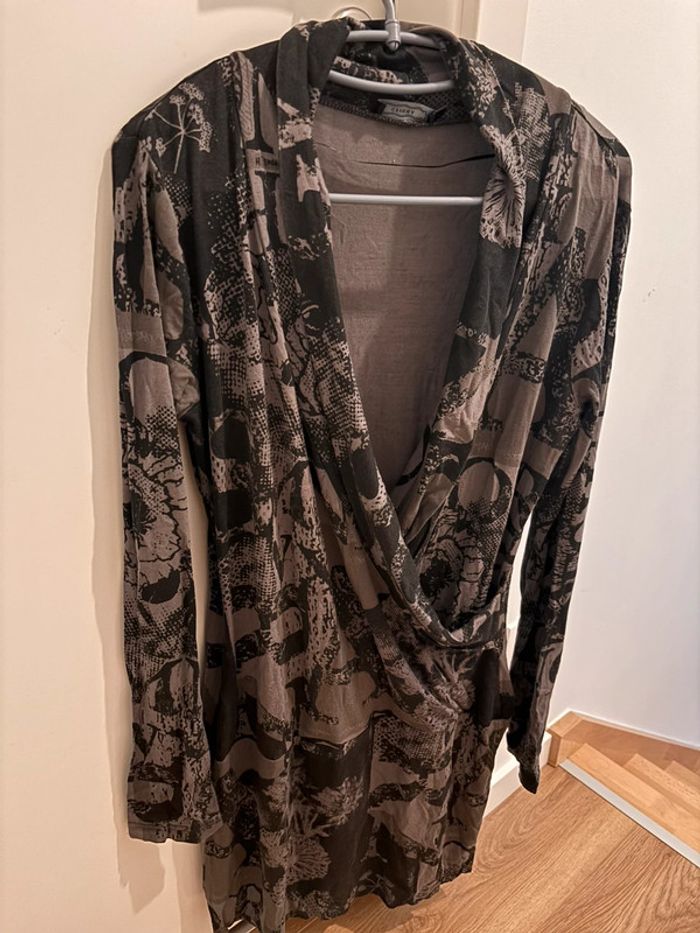 Robe tablier noir et kaki Geisha taille L