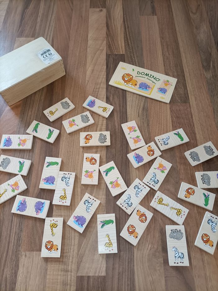 Domino animaux de la savane bois