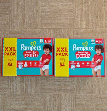 168 couches taille 6 pants baby dry pampers