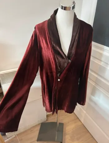 Mohan jeet veste, gilet, cardigan en velours femme, taille L