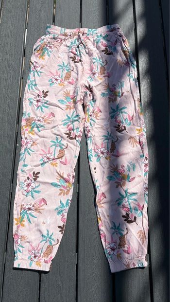 Pantalon sarouel rose à motifs H&M fille taille 9/10 ans