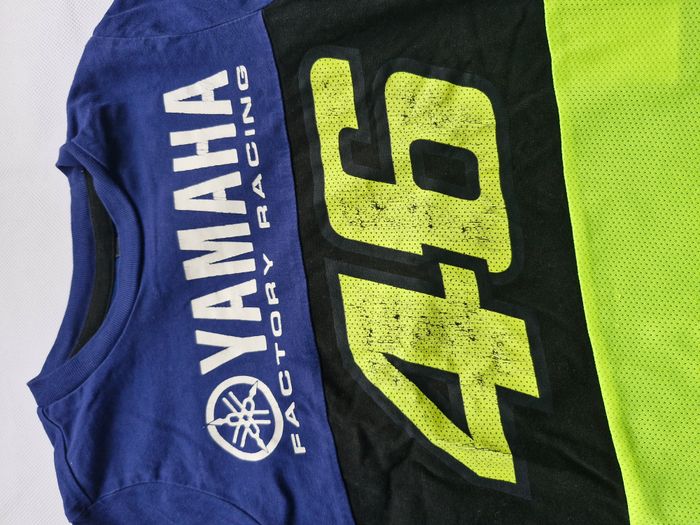 T-shirts manches courtes 3/4 ans Yamaha Factory Racing VR46  Bleu marine noir jaune Logo Yamaha 46 - photo numéro 3