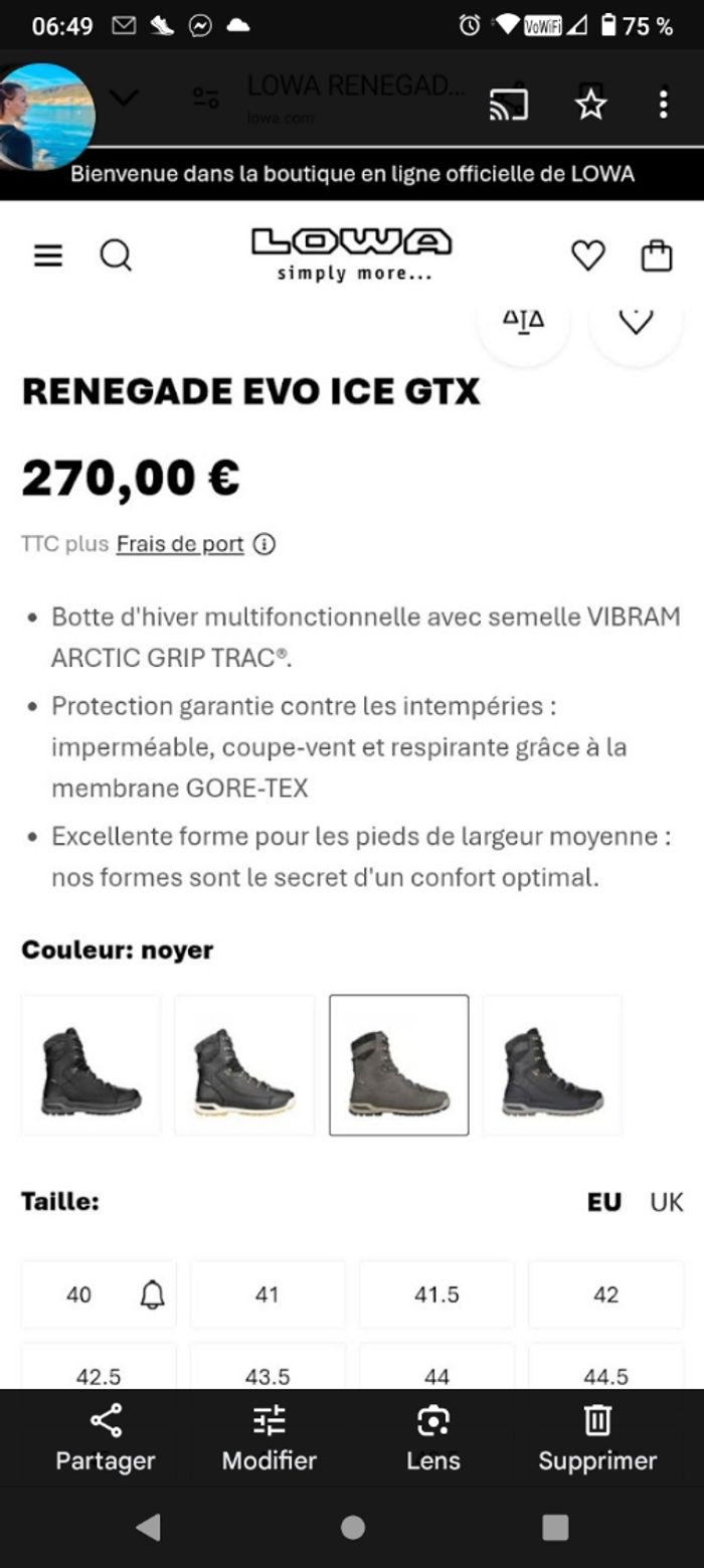 Chaussures randonnée lowa neuves 43.5 - photo numéro 3