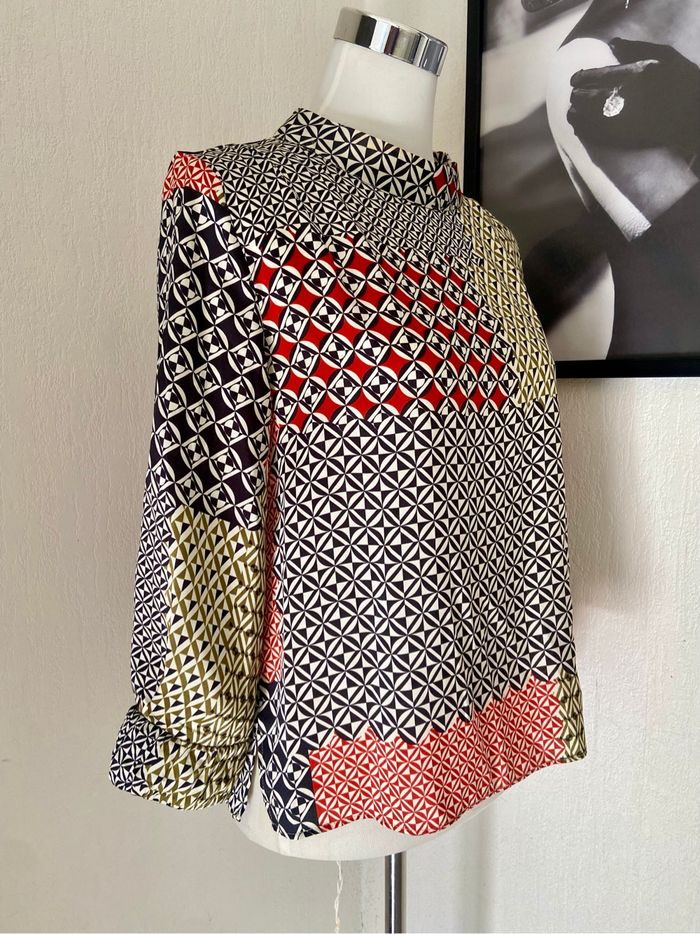 Blouse à manches 3/4 patchwork Zara TS comme neuve - photo numéro 8