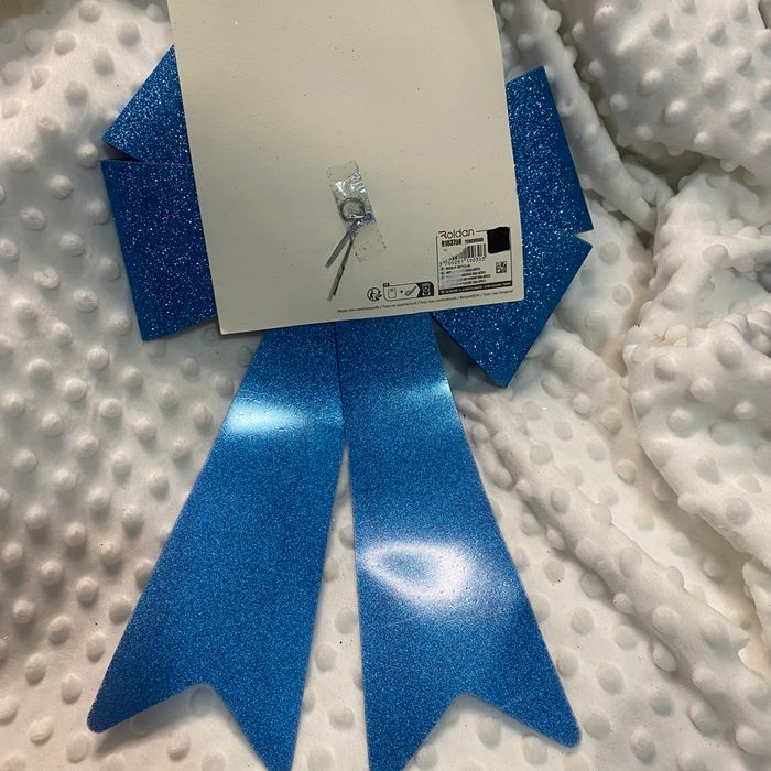 Nœud pailleté bleu turquoise – déco de Noël brillante 💙 - photo numéro 4