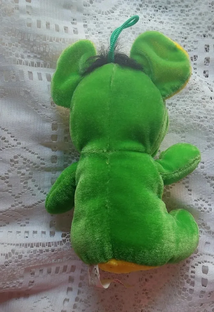 Peluche verte vintage drôle - Souris déjantée - photo numéro 3