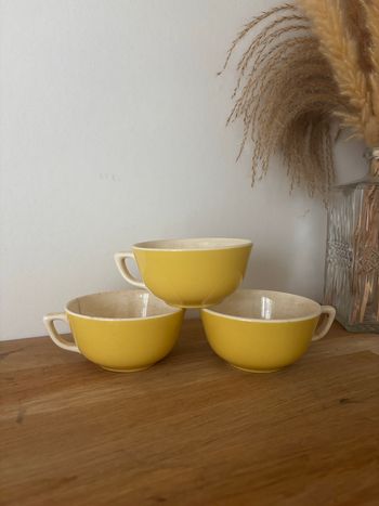 Vintage lot de 3 tasses villeroy et boch jaunes