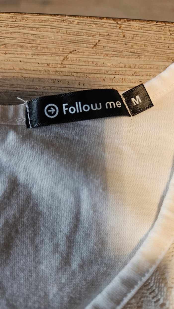 Blouse à manches courtes, blanche en dentelle, Follow me, taille M, neuf - photo numéro 6