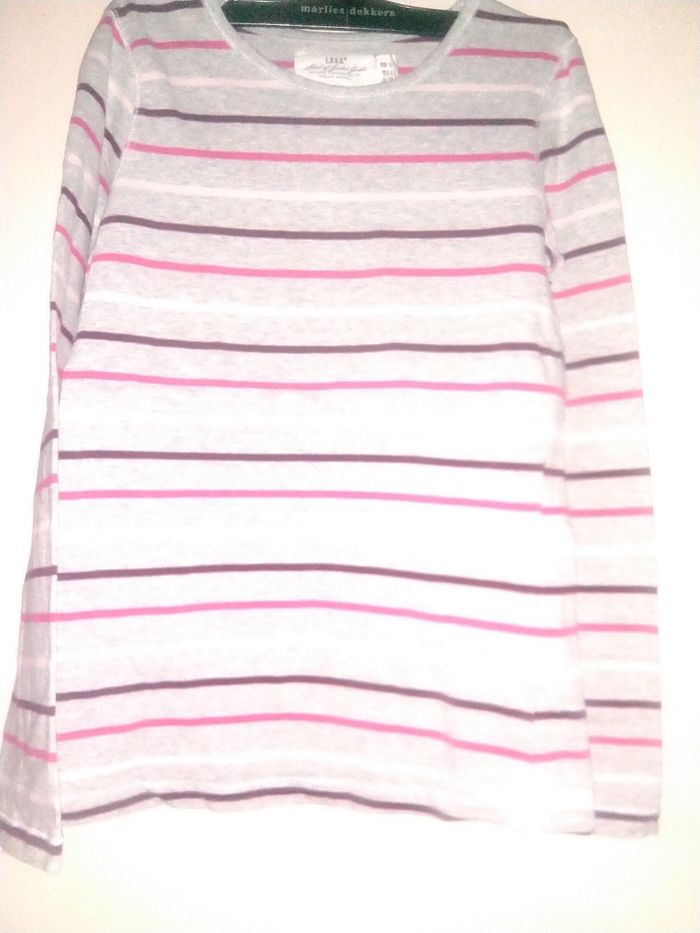 T-shirt gris lignée longue manche