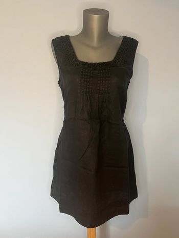 Tunique Sans Manches Noire – Julie Guerlande – Taille F 42 – 100% Lin 🌸