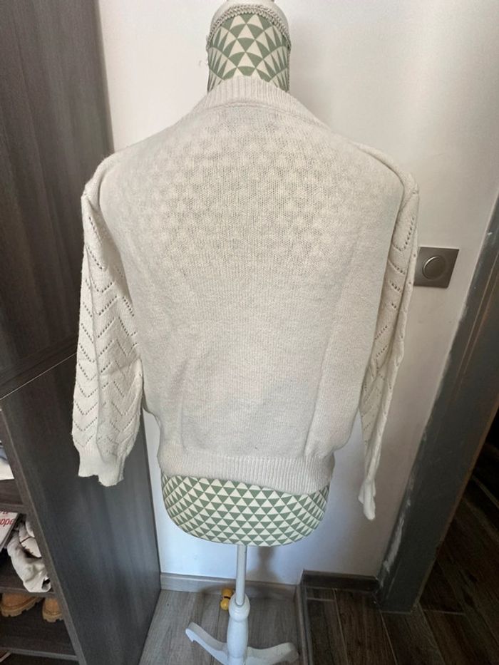 Pull blanc dentelle - photo numéro 6