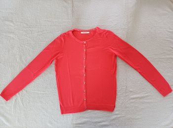 Gilet rouge Camaïeu S (réf perso g-q44)(familleac72)