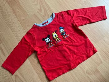 Beau T-shirt rouge Disney Mickey T. 9 mois/71 cm mixte neuf