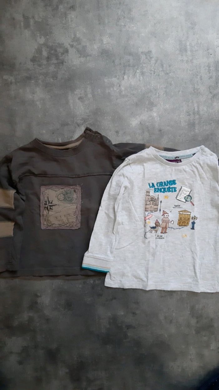 2 t-shirts manches longues garçon