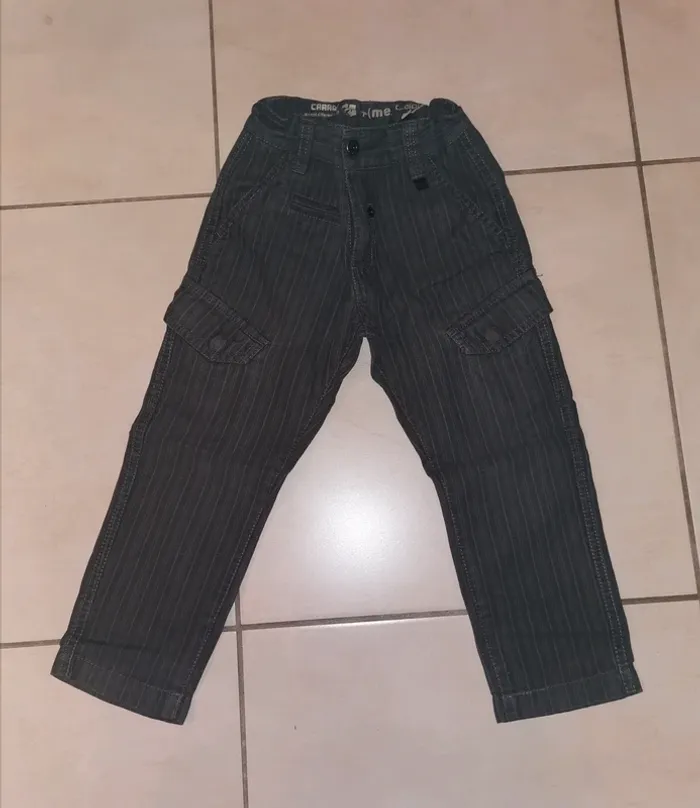 Pantalon okaïdi marron rayé 3 ans