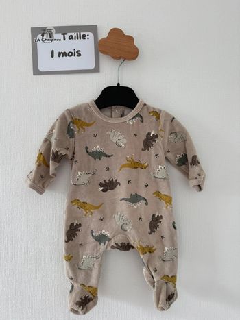 Pyjama / dors bien / grenouillère dinosaures - taille 1 mois 🌼