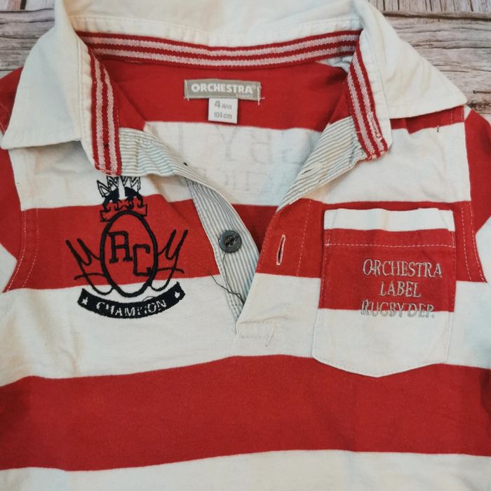 T shirt rouge et blanc orchestra 4ans - photo numéro 3