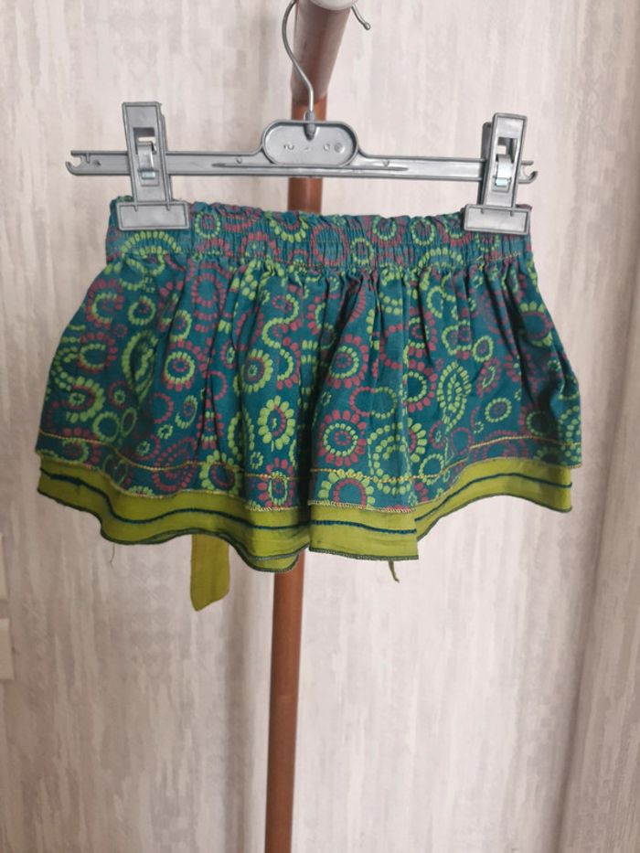 Jupe bébé fille 6 mois Sans Marque vert motifs circulaires multicolores coton - photo numéro 7