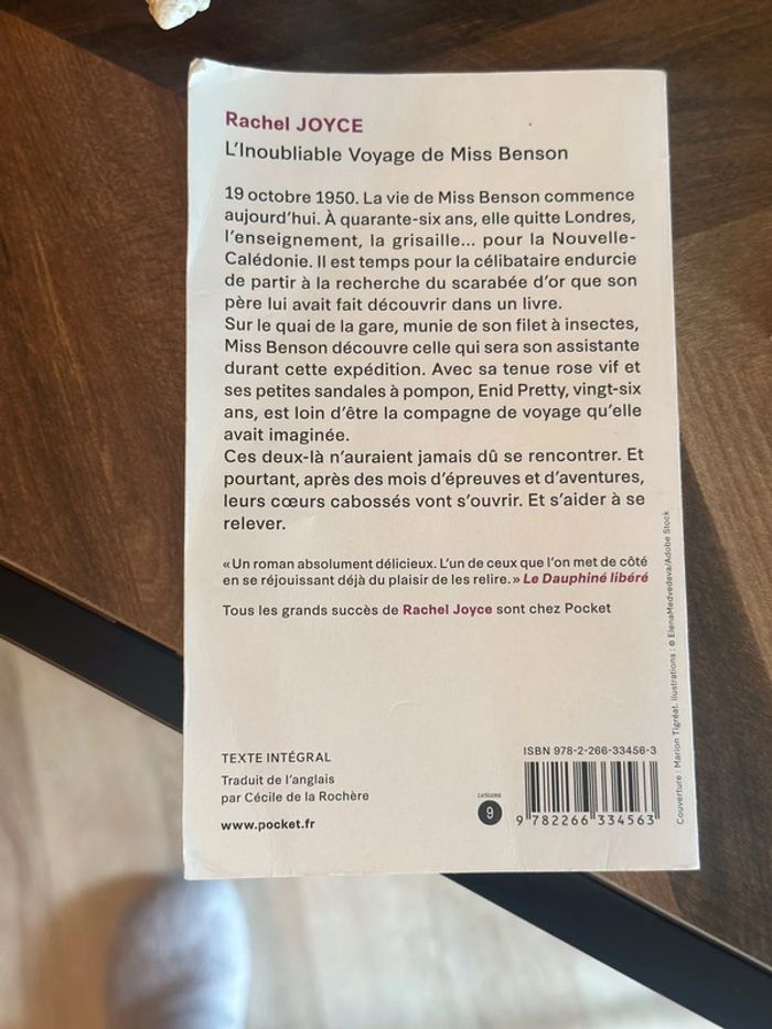 Livre L’inoubliable voyage de Miss Benson – Rachel Joyce - photo numéro 2