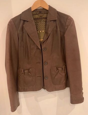 Veste cuir marron femme taille 36 Naf Naf
