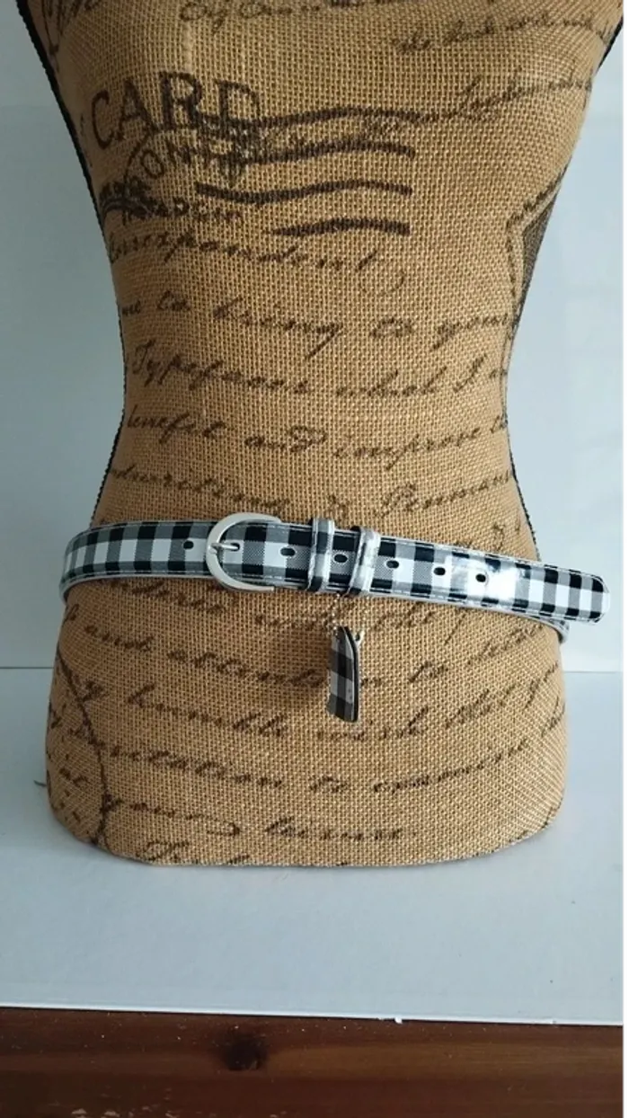 Ceinture noire et blanche a carreaux femme - photo numéro 4