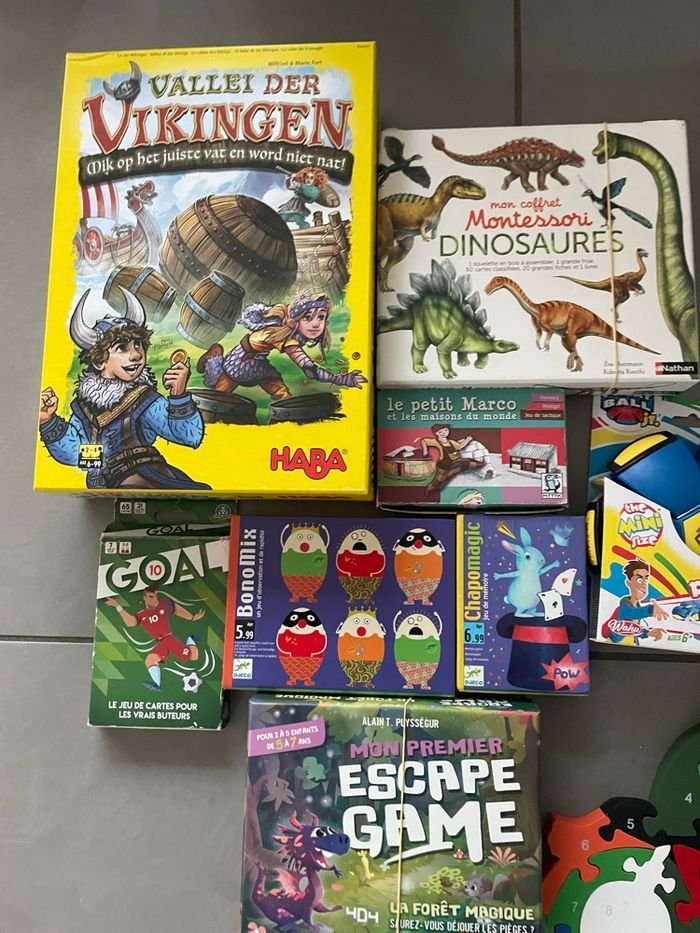 Lot 4: lot de 9 jeux jouet Djeco Nathan Haba cartes puzzle bois - photo numéro 3