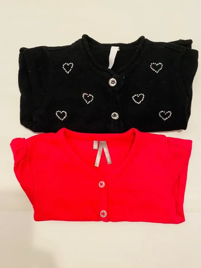 Lot 2 gilets fille 12 mois