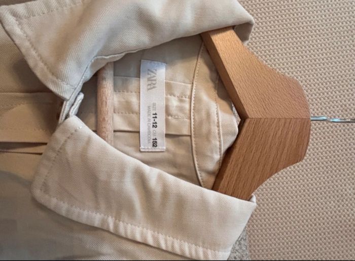 Chemise beige Zara fille 11-12 ans - photo numéro 1