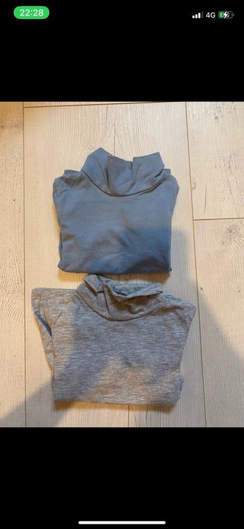 Lot de 2 sous pulls unis à col roulé pat et ripaton