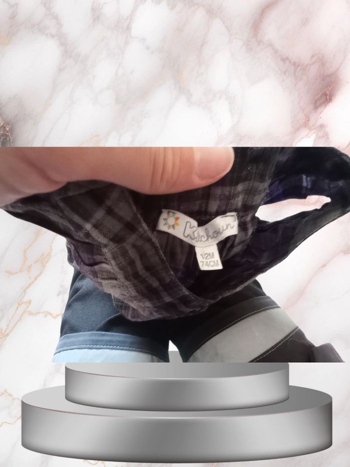 Blouse/Tunique d'Été à Carreaux "Rebelle Chic" taille 12 mois Léger et Ondulé - photo numéro 3