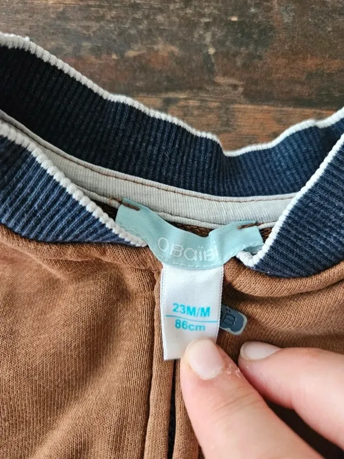 Veste jogging Obaïbi 24mois garçon - photo numéro 2