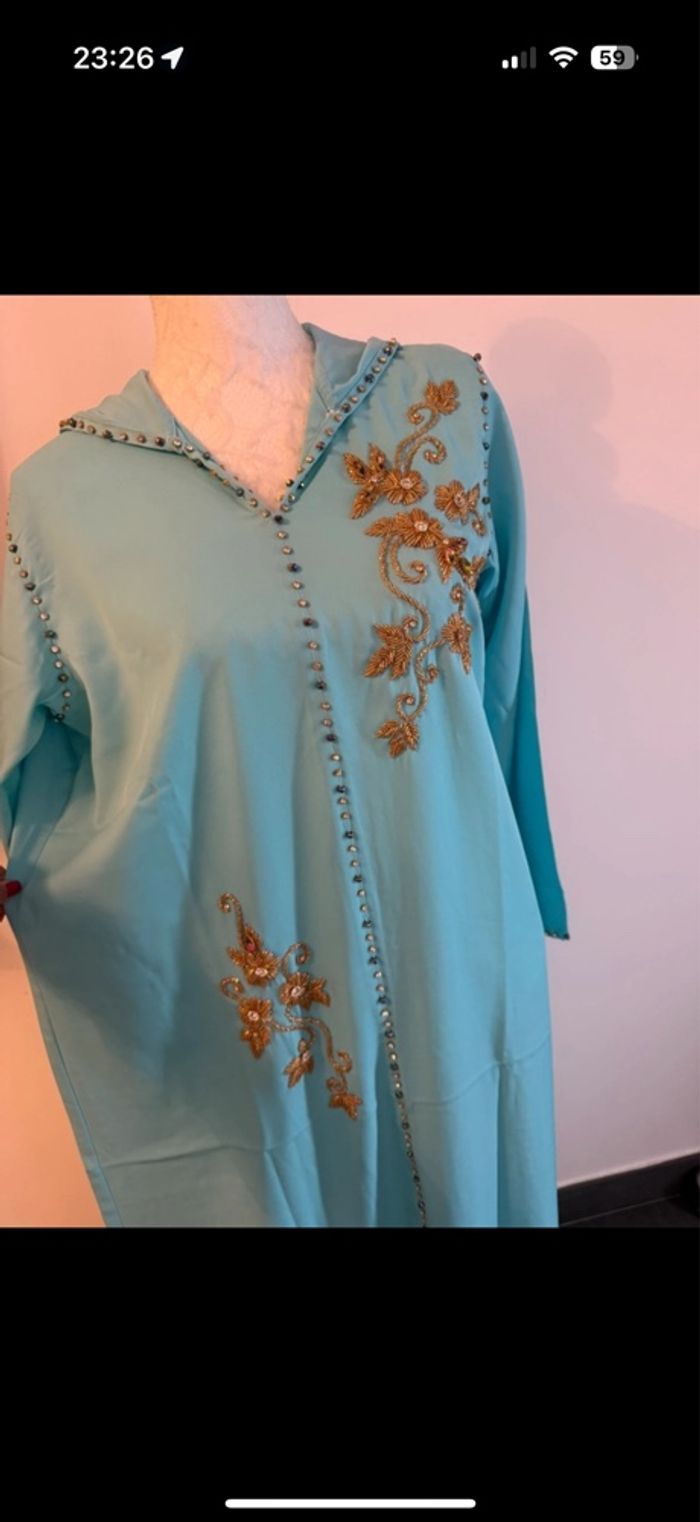 Jelaba / robe oriental bleu ciel neuf 36-38 - photo numéro 4