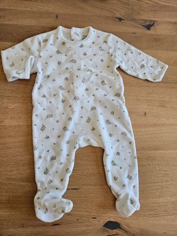 Pyjama velour fleuri 9M