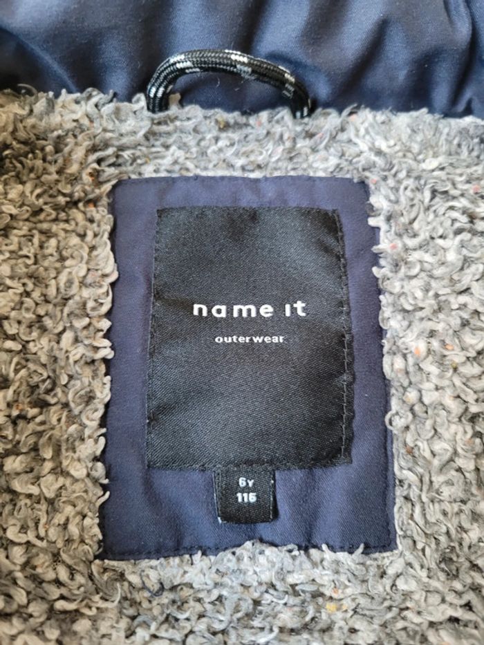 Manteau chaud hiver capuche clips zio bouton bleu name it 6 ans - photo numéro 2
