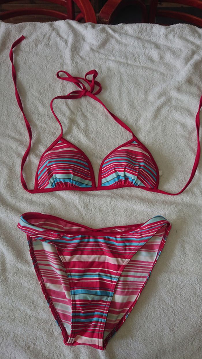 Maillot de bain 2 pièces bikini rouge Tribord t 38